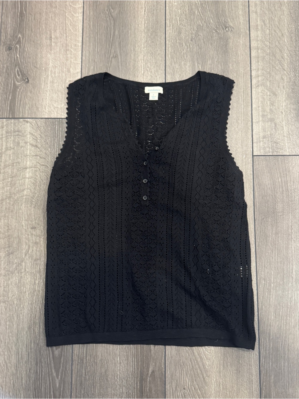 Sundance Black Tank Top Blouse Sz L